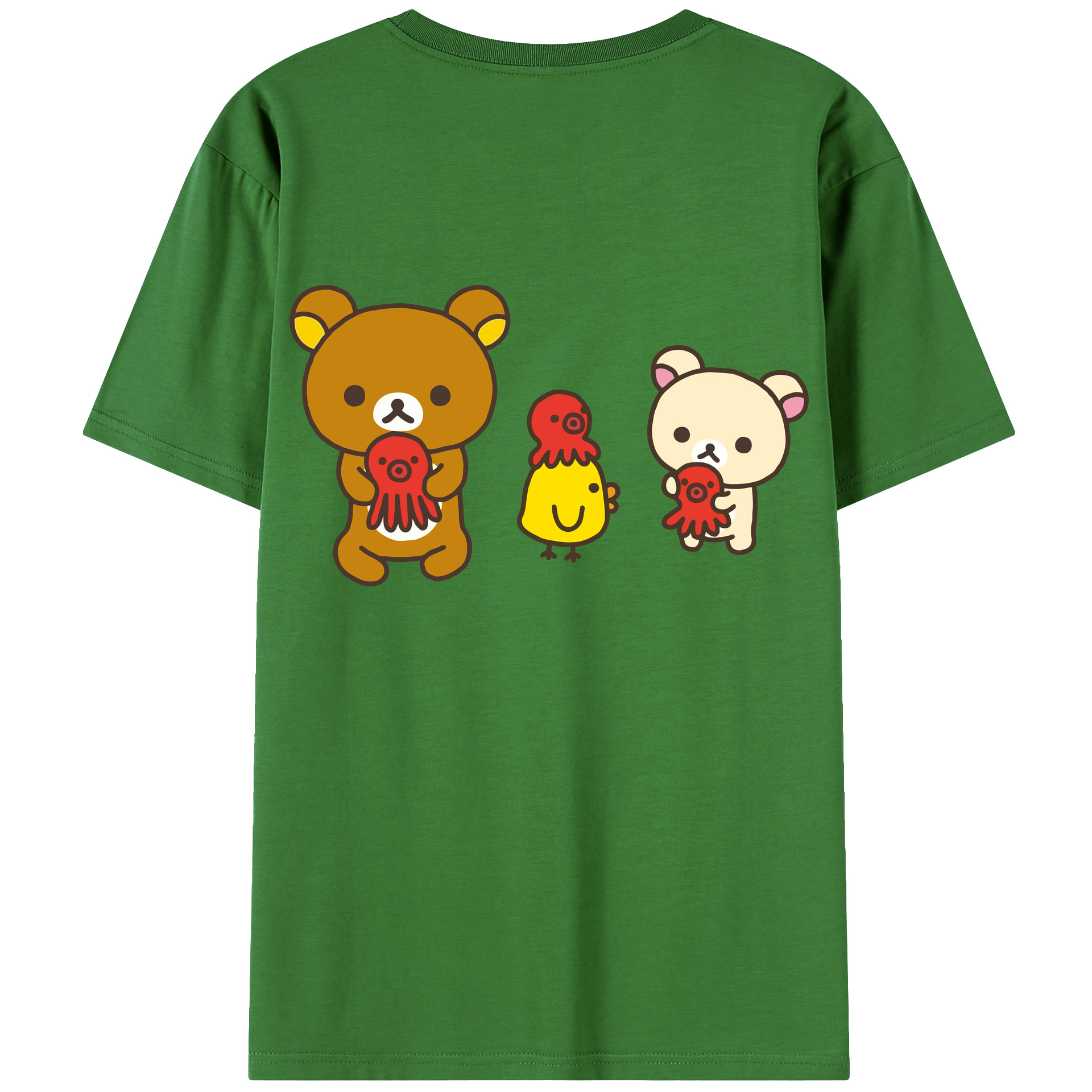 （画像用） リラックマ リラックマ キイロイトリ Rilakkuma Korilakkuma Kiiroitori レディース半袖Tシャツ(バックプリント)